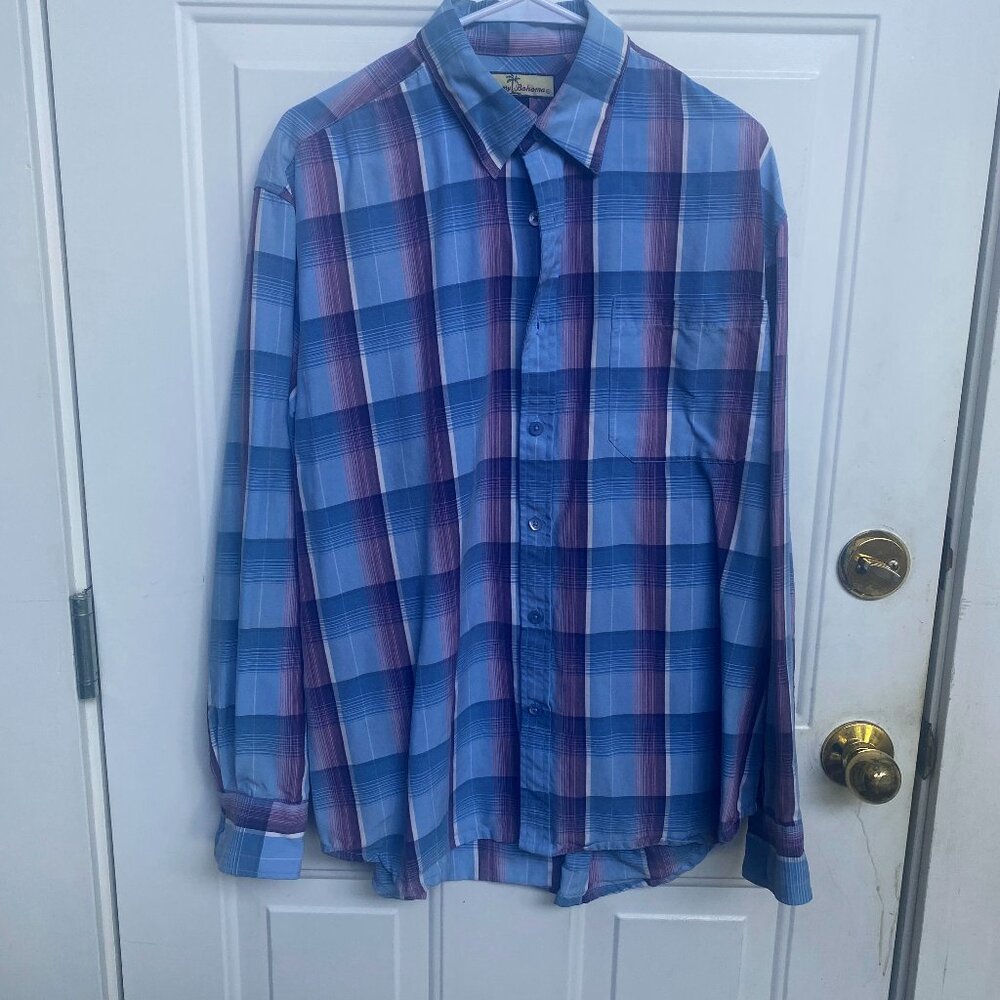 Tommy Bahama Men’s L Blue Purple Long Sleeve Button Down Shirt